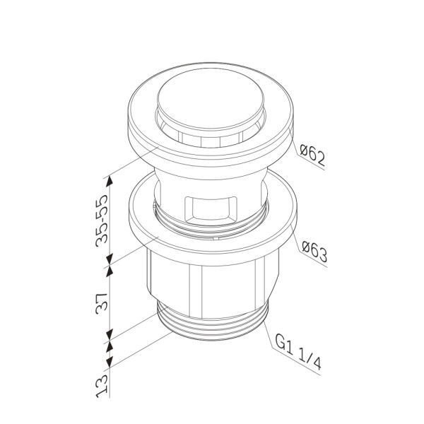 Донный клапан AM.PM нажимной, хром (F0700P00) Донный клапан AM.PM нажимной, хром (F0700P00)
