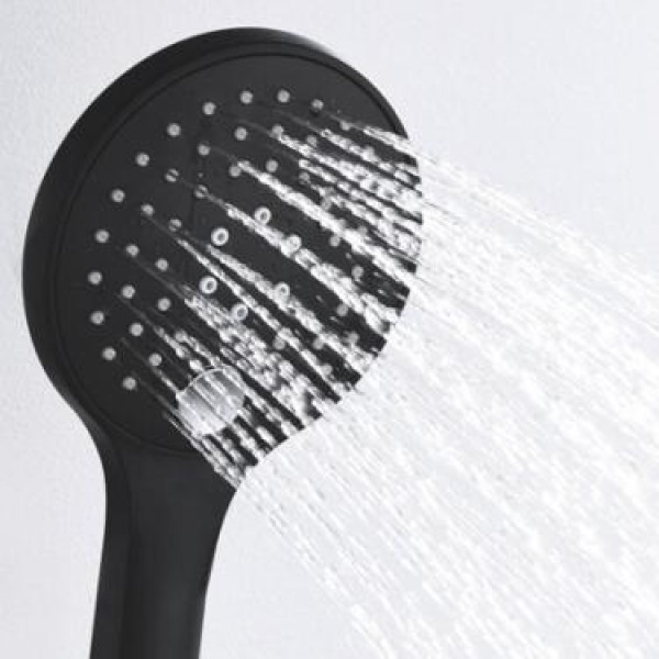 Встраиваемый комплект для душа WasserKRAFT Elbe черный с верхней душевой насадкой и лейкой (A16777)