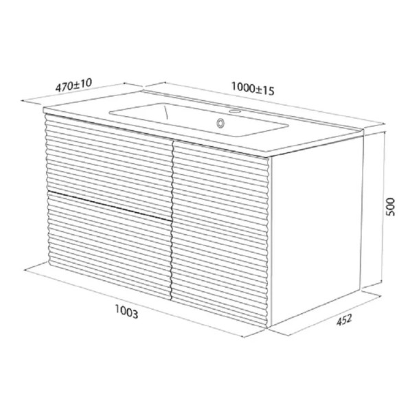 Тумба подвесная Iddis Bild 100x47x50 темно-серый (BIL10G0i95)