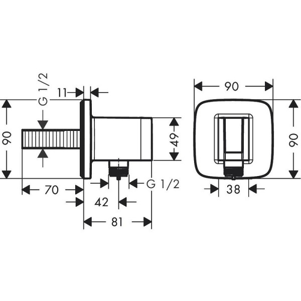 Подсоединение шланговое Hansgrohe Fixfit Q черный (26887670)