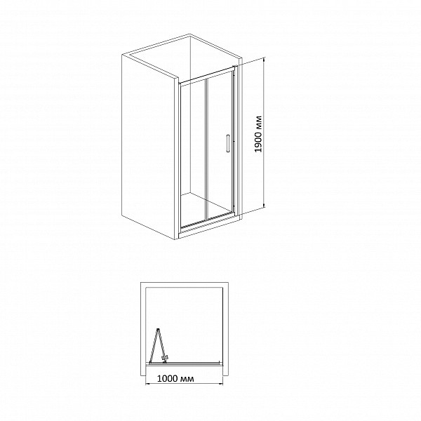 Душевая дверь BandHours Snow 100D 100х190 стекло прозрачное, профиль полированный хром Душевая дверь BandHours Snow 100D 100х190 стекло прозрачное, профиль полированный хром
