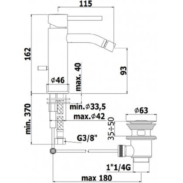 Смеситель для биде Paffoni Light черный (LIG135NO)