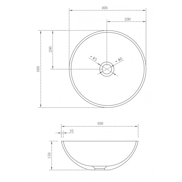 Раковина накладная Abber Stein 400x400 белый матовый (AS2608) Раковина накладная Abber Stein 400x400 белый матовый (AS2608)