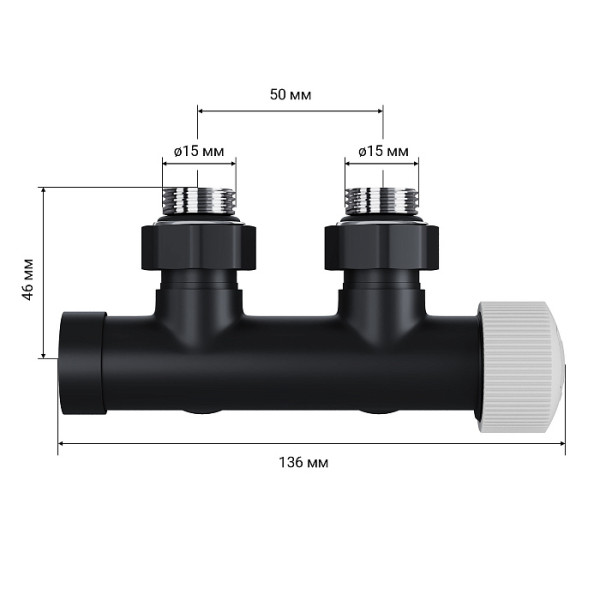 Узел термостатический угловой 1/2"х15 мм Royal Thermo Design Pro М30х1,5 (Черный) (RANPU11215BL) Узел термостатический угловой 1/2"х15 мм Royal Thermo Design Pro М30х1,5 (Черный) (RANPU11215BL)