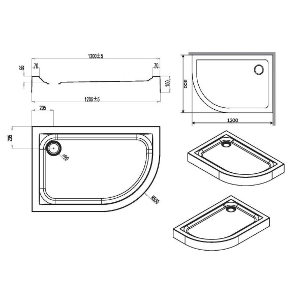 Душевой поддон AM.PM Like 120*80 (W83T-302R120W) Душевой поддон AM.PM Like 120*80 (W83T-302R120W)