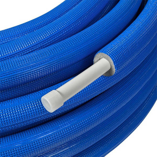 Труба металлопластиковая Stout 32x3,0 мм Stout в синей теплоизоляции (бухта 50 м) (SPI-0002-053230)