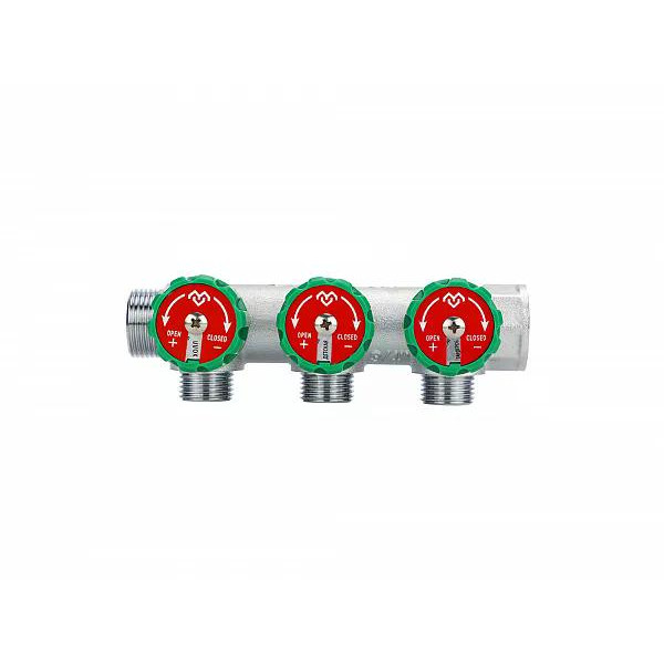 Коллектор 3 отв. регулируемый 3/4"x1/2" Varmega (хром) (VM14603)