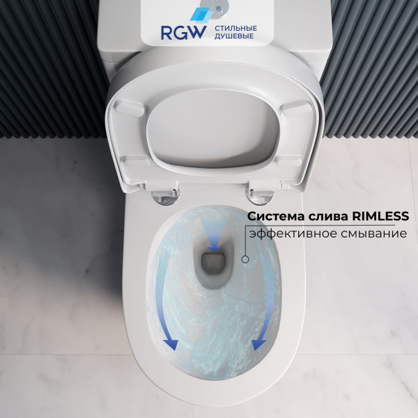 Унитаз-компакт с бачком RGW SW-04 белый (67420104-01)