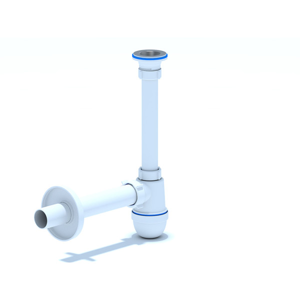 Сифон 32 мм. (1 1/4"*40 мм.) бутылочный АНИ с выпуском 1 1/4"*65 мм., с прямой трубой 40*165 мм. АНИ пласт (C1004)