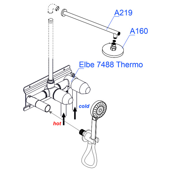 Душевая система WasserKRAFT (A16160 Thermo)