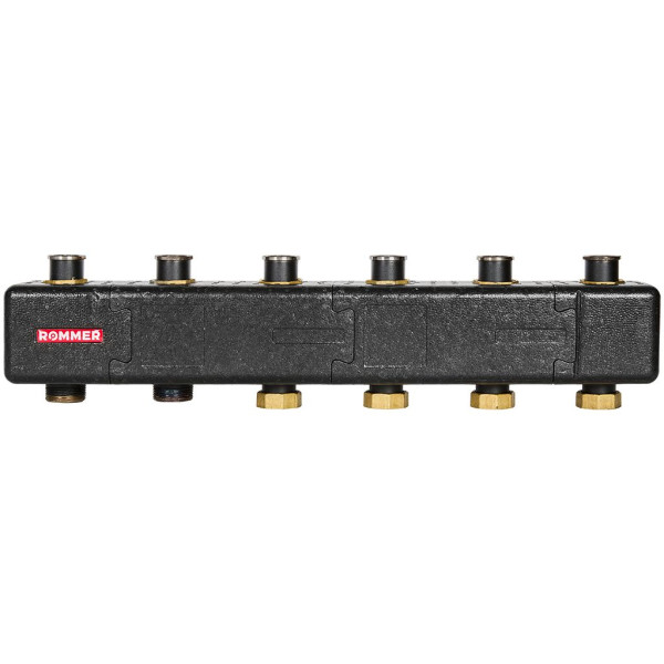 Коллектор распределительный Rommer 1 1/2" на 3(5) контура (сталь, до 85 кВт) в теплоизоляции (RDG-1017-004035) Коллектор распределительный Rommer 1 1/2" на 3(5) контура (сталь, до 85 кВт) в теплоизоляции (RDG-1017-004035)