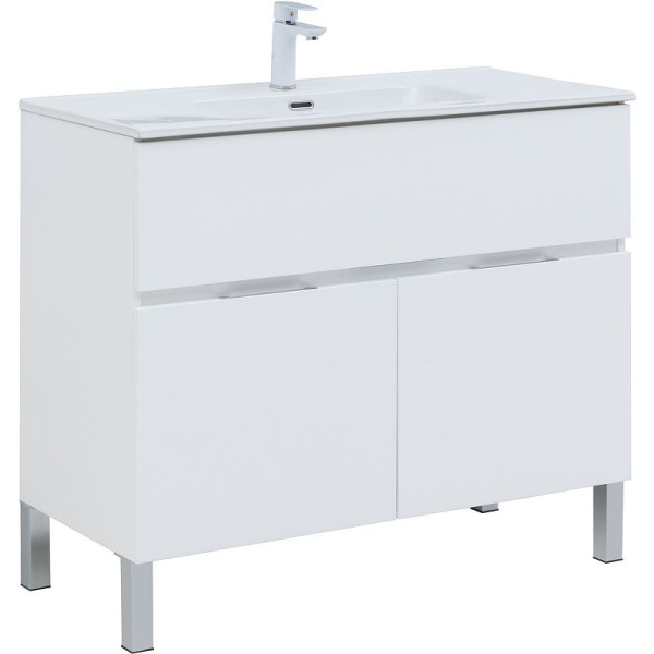 Тумба напольная Aquanet Алвита New 100 1 ящик, 2 дверцы, белый матовый (00277554) Тумба напольная Aquanet Алвита New 100 1 ящик, 2 дверцы, белый матовый (00277554)