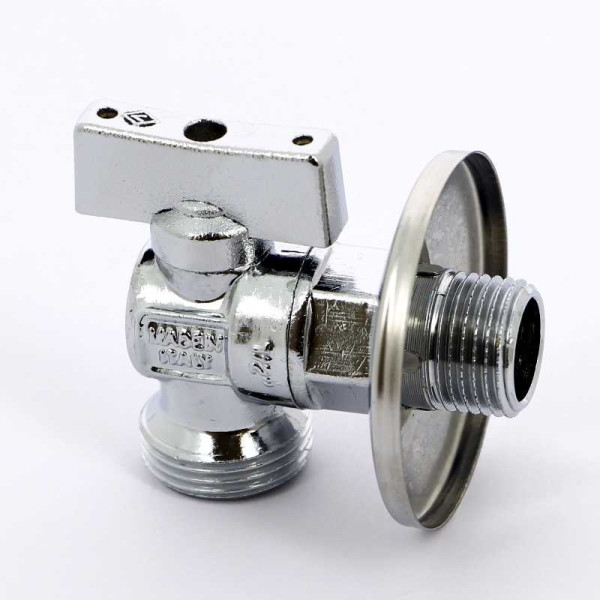 Кран Bugatti угловой 1/2"*3/4" НН шаровый с чашкой Minnesota 883 (08830002)