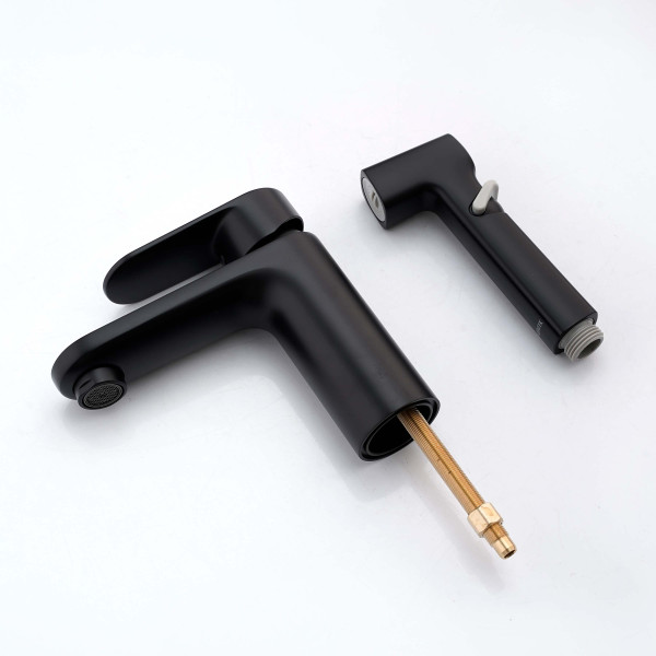 Смеситель для раковины Aquatek Ника с гигиеническим душем черный матовый (AQ1812MB) Смеситель для раковины Aquatek Ника с гигиеническим душем черный матовый (AQ1812MB)