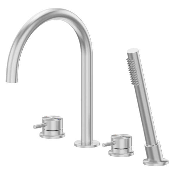 Смеситель на борт ванны Abber Wasser Kreis 316 сталь брашированная (AF8113BST)