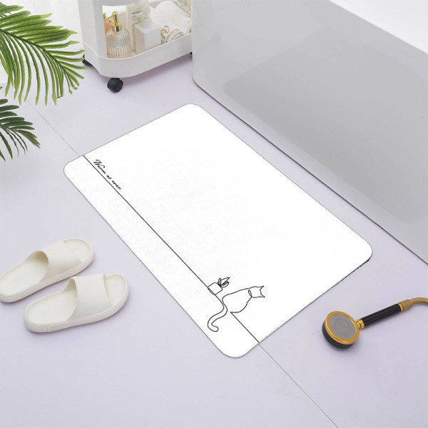 Коврик для ванной Melodia QUADRO диатомитовый 50х80 белый (MK204)