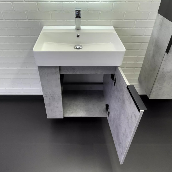 Тумба подвесная с раковиной Comforty Асти 600x455x700 дуб светлый (00-00019191)