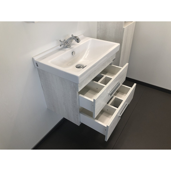 Тумба подвесная с раковиной Comforty Никосия 600x400x530 дуб белый (00004138879) Тумба подвесная с раковиной Comforty Никосия 600x400x530 дуб белый (00004138879)
