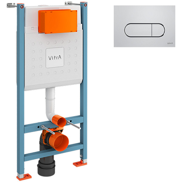 Инсталляция для унитаза Vitra Core для унитаза с клавишей смыва хром глянцевый (800-1873) Инсталляция для унитаза Vitra Core для унитаза с клавишей смыва хром глянцевый (800-1873)