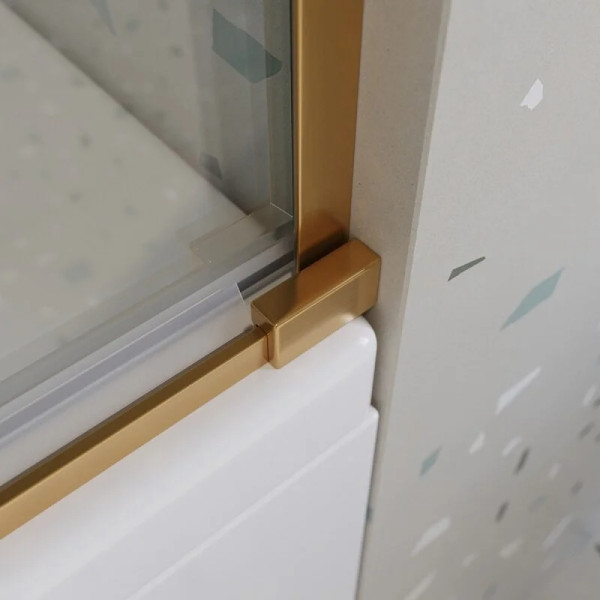 Душевая шторка для ванны Cezares Tandem-Soft 180x145 стекло прозрачное, профиль брашированное золото (TANDEM-SOFT-VF-2-180/145-C-BORO-IV)