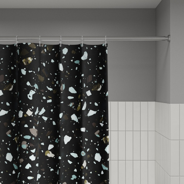 Шторка для ванны текстиль Iddis 200x180 полиэстер черный (BT02P18i11)