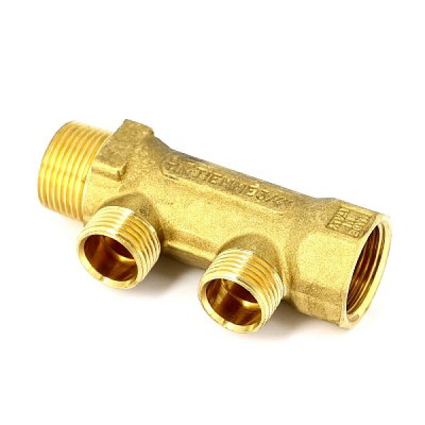 Коллектор "Tiemme" 2 отв. 3/4"*1/2(16) (латунь) (1910004) Коллектор "Tiemme" 2 отв. 3/4"*1/2(16) (латунь) (1910004)