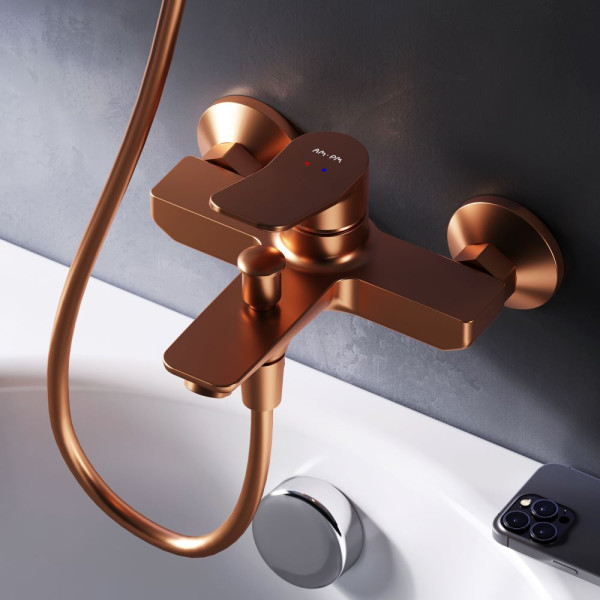 Смеситель для ванны и душа AM.PM X-Joy розовое золото (F85A10044)