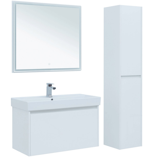 Зеркало с подсветкой Aquanet Nova Lite 90x80 белый (00242264) Зеркало с подсветкой Aquanet Nova Lite 90x80 белый (00242264)