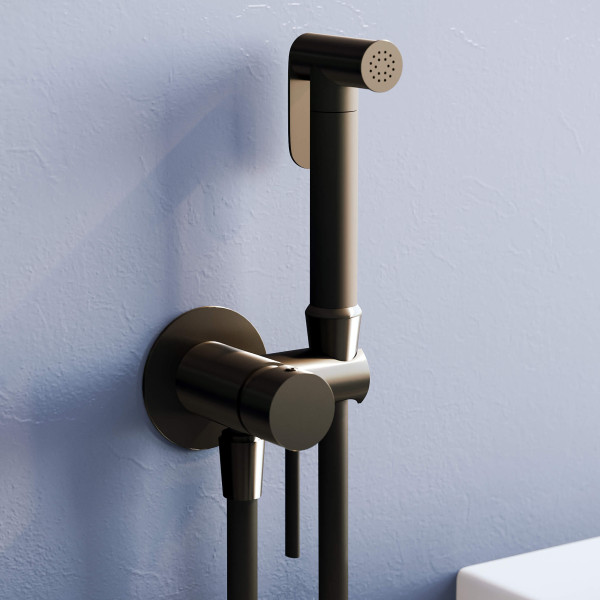 Смеситель с гигиеническим душем RGW Shower Panels черный (581408211-04) Смеситель с гигиеническим душем RGW Shower Panels черный (581408211-04)