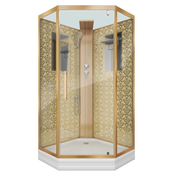 Душевая кабина Niagara Luxe 1000*1000*2100 стекло прозрачное, профиль золотой (NGL-7717GBK) Душевая кабина Niagara Luxe 1000*1000*2100 стекло прозрачное, профиль золотой (NGL-7717GBK)