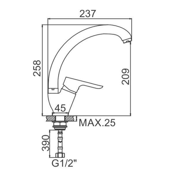 Смеситель для кухни Ledeme (L5960)