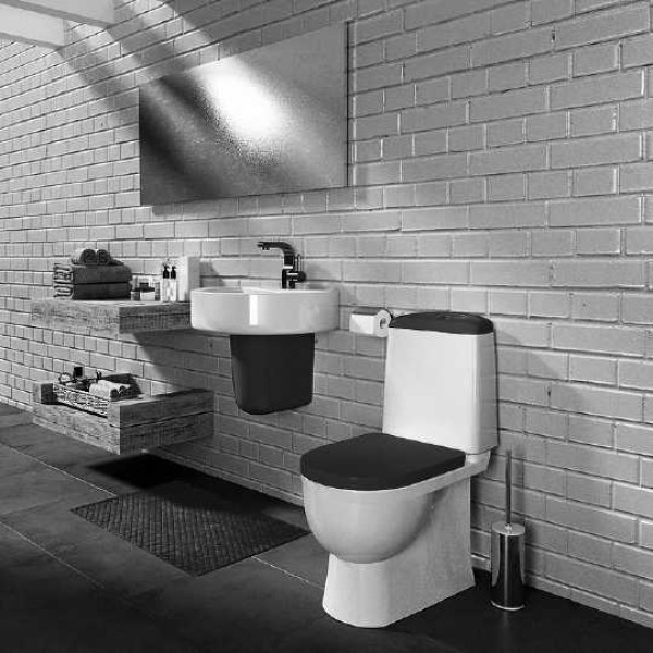 Унитаз-компакт Sanita Luxe Best Color Black с сиденьем микролифт Унитаз-компакт Sanita Luxe Best Color Black с сиденьем микролифт