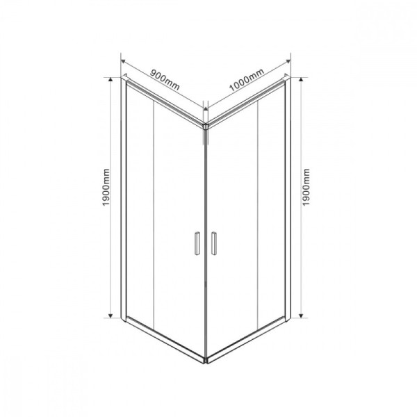 Душевой уголок Vincea Garda 1000х900х1900 стекло шиншилла, профиль хром (VSS-1G9010CH)