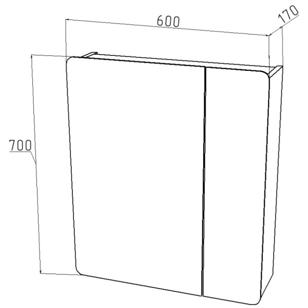Шкаф зеркальный Melodia Универсал 60 (MFR80046WT)