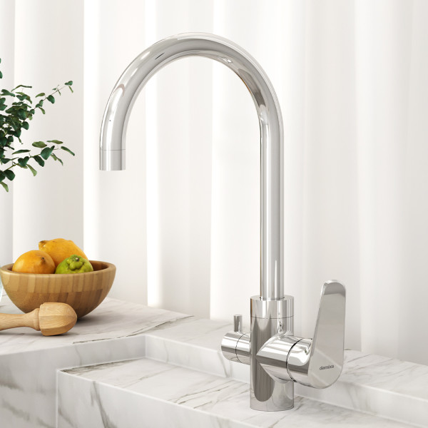 Cмеситель для кухни Damixa Merkur с каналом для питьевой воды, хром (400730000) Cмеситель для кухни Damixa Merkur с каналом для питьевой воды, хром (400730000)