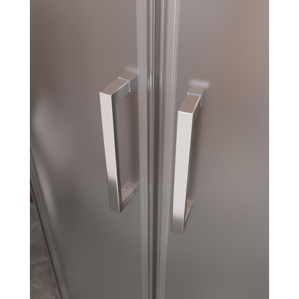 Душевой уголок Cezares Molveno 100x80x195 стекло матовое, профиль хром (MOLVENO-RH-2-100/80-P-Cr)