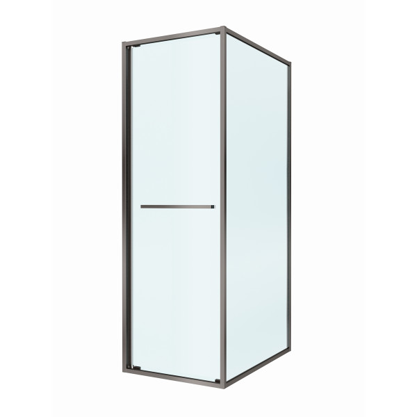 Душевой уголок Cezares Lux 80x90x195 стекло прозрачное, профиль оружейная сталь (LUX-AH-FS-1-80/90-C-GM)