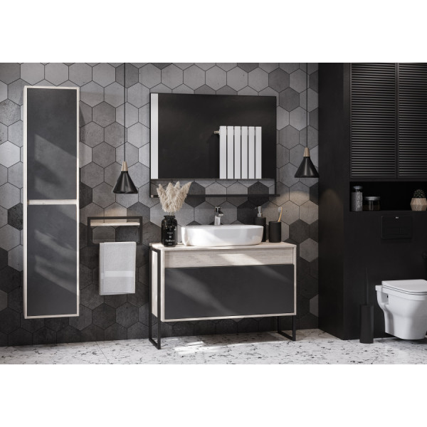 Тумба подвесная Aquaton Лофт Урбан 1000x450x510 черный, орегон (1.A247.7.01L.QX6.0)