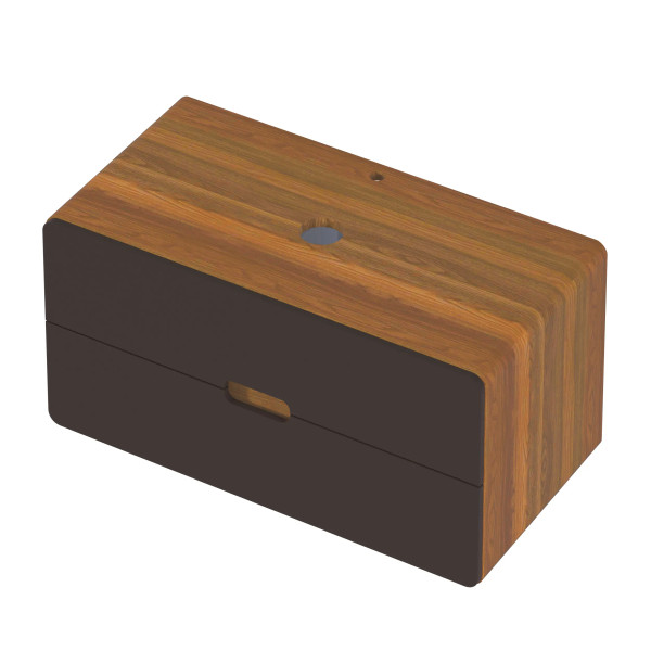 Тумба подвесная 1Marka Vortex  1000x500x50 (орех ноче тортона/монолит найт) (Ц0000033061)