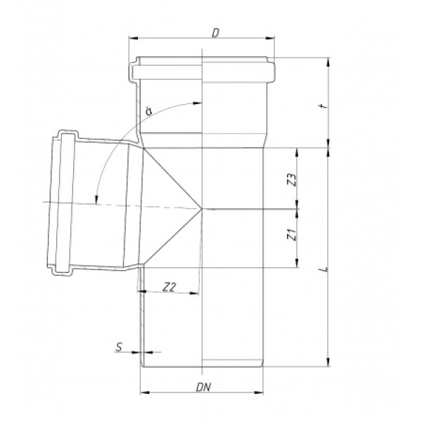 Тройник SKEA 110х110х87 Ostendorf Skolan Safe PP-MD (335400)