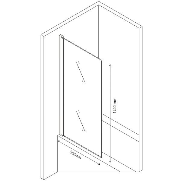 Душевая шторка Berges River S 800*1400 стекло прозрачное, профиль хром сильвер (62102)