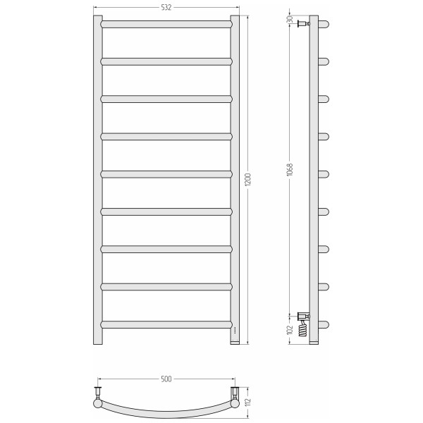 Полотенцесушитель электрический Сунержа Галант 4.0 1200x500 провод справа матовый чёрный (31-0831-1250) Полотенцесушитель электрический Сунержа Галант 4.0 1200x500 провод справа матовый чёрный (31-0831-1250)