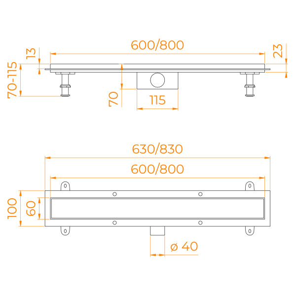 Душевой лоток RGW SDR 830 хром (64213480-01)