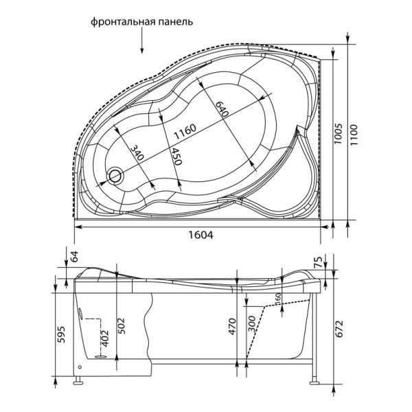 Ванна акриловая Aquanet Jamaica 160х100 L без гидромассажа Ванна акриловая Aquanet Jamaica 160х100 L без гидромассажа