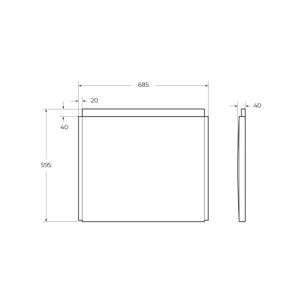 Экран торцевой Cezares 68,5x59,5x4 белый (EMP-F-70-SP-W37)