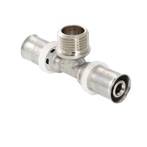 Тройник 32*3/4"Н*32 Valtec (пресс, никель) (VTm.233.N.320532) Тройник 32*3/4"Н*32 Valtec (пресс, никель) (VTm.233.N.320532)