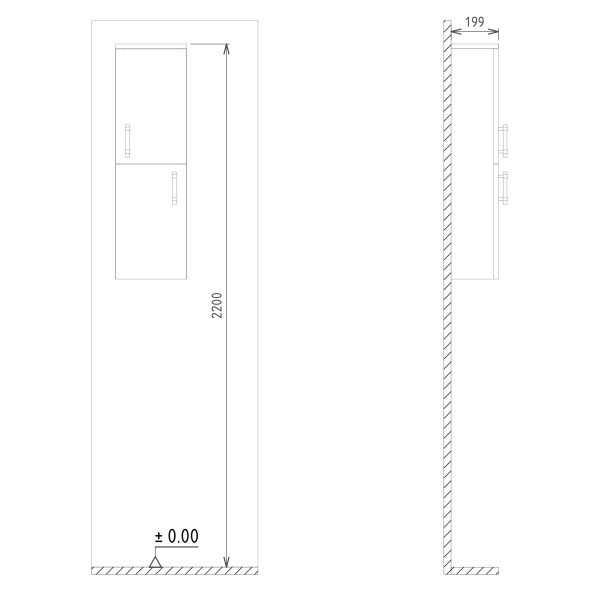 Пенал подвесной Orka Knidos 300x200x990 Legnano (3000988)