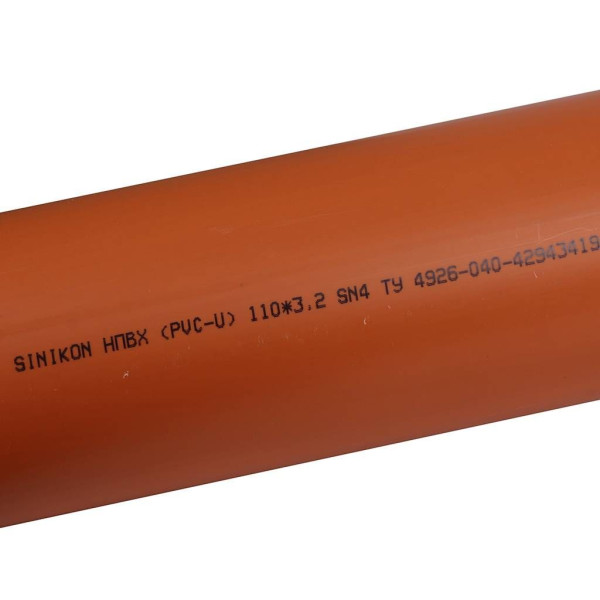 Труба 110х3,2 SN4 2000 мм Sinikon НПВХ для наружной канализации (20025.R)