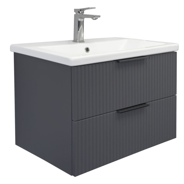 Тумба подвесная Comforty Валдай 700x560x450 белый матовый с раковиной (00-00019212)