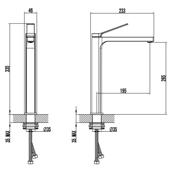 Смеситель для раковины Azario Vise черный (AZ-VQQ168R30PA)